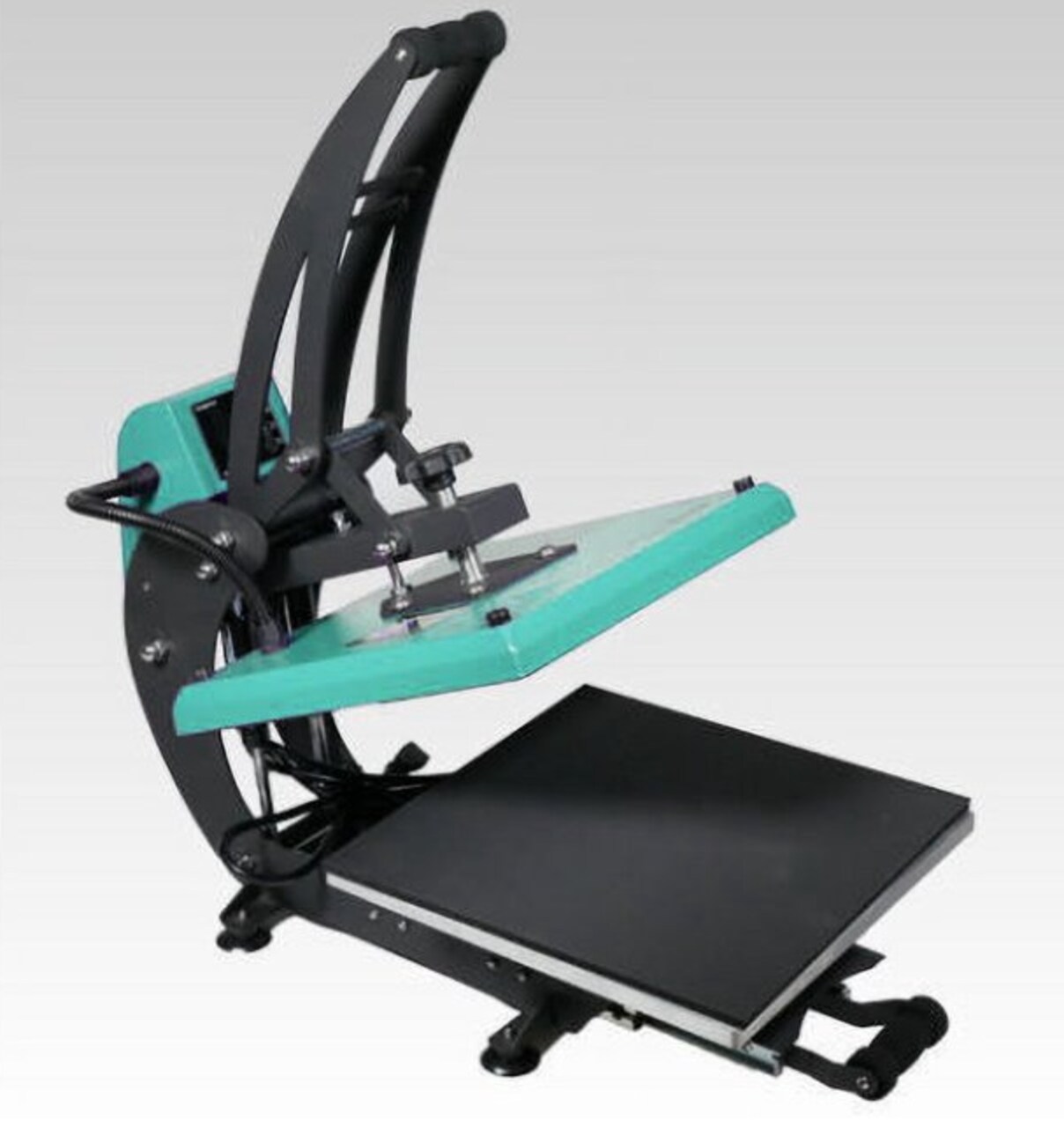 15 x 15 WALAPress Manual Heat Press Teal V3.2 Clamshell Heat Press Digital Heat Press Machine